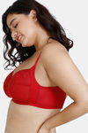 Zivame True Curv Love Stories Double Layered Non Wired Full Coverage Super Support Bra - Chilli Pepper — thumbnail 5